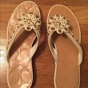 Coach Shoes - Coach cream and gold sandals - Size 6 Coach Shoes - Coach cream and gold sandals - Size 6